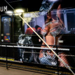 City of Minneapolis Violence Interrupters on a Metro Transit light rail train outside US Bank Stadium during a Taylor Swift concert on June 23, 2023.