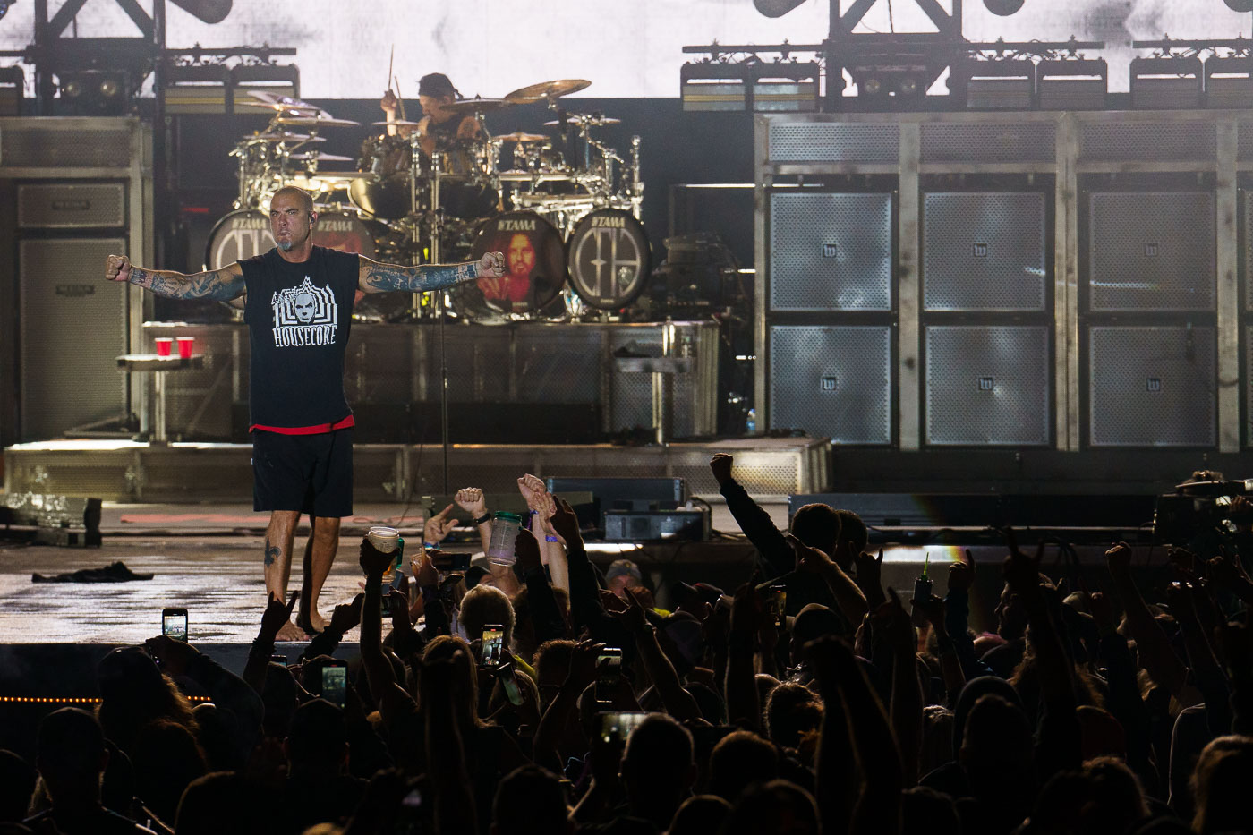 The heavy metal band Pantera performed at Rock Fest in Cadott, Wisconsin, on July 13, 2023. Rock Fest is an annual music festival held in Cadott, known for featuring a variety of rock and metal artists. The festival has been a significant event in the region's music calendar since its inception, drawing thousands of fans each year. This performance marked a notable moment for the band, which has a long history in the genre and a dedicated global following.