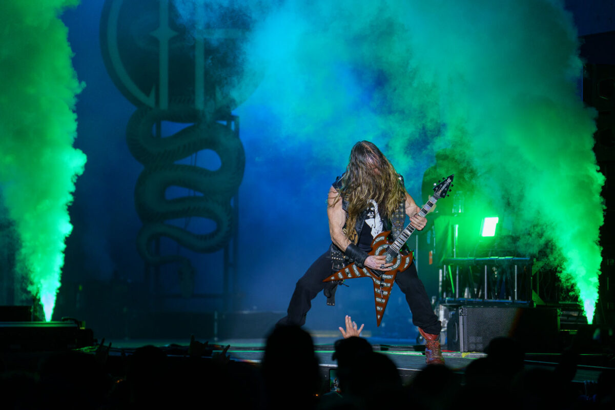 Phil Anselmo of Pantera performs at Rock Fest in Cadott, Wisconsin, on July 13, 2023. Rock Fest is an annual heavy metal music festival held in Cadott, Wisconsin, known for drawing large crowds and prominent bands in the genre. The festival has been a significant event in the Midwest's music calendar since its inception, providing a platform for both established and emerging metal artists. Pantera, a highly influential band in the groove metal subgenre, was a major draw for the event.