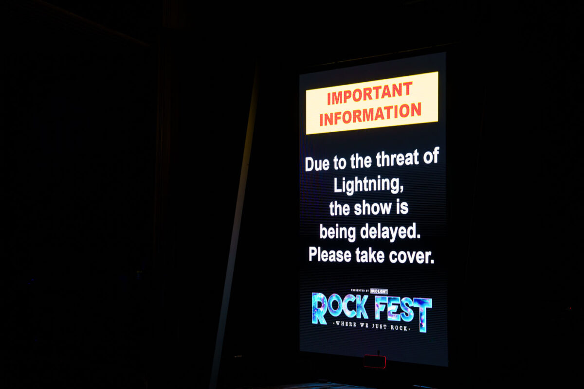 Rock Fest Cadott: Show Delayed Due to Lightning Threat. On July 13, 2023, Rock Fest in Cadott, Wisconsin, experienced a delay in its scheduled performances due to the threat of lightning. The festival, known for hosting major rock and metal acts, issued an advisory for attendees to seek shelter. This particular year featured a performance by the band Pantera, a significant act in the heavy metal genre. Rock Fest has been a recurring event in Cadott, drawing thousands of fans annually to the Chippewa Valley.