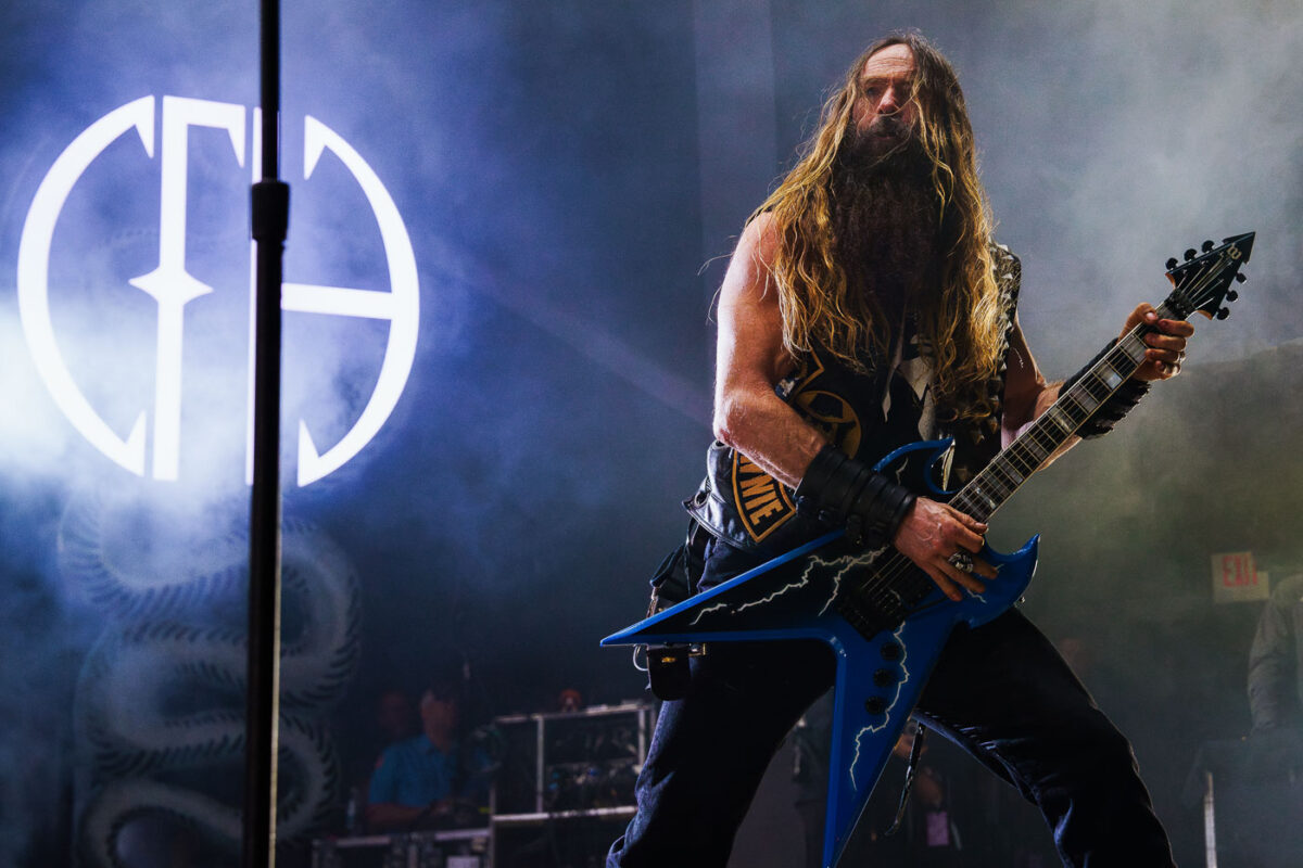 Zakk Wylde performs at Rock Fest in Cadott, Wisconsin, on July 13, 2023. Rock Fest is an annual music festival held in Cadott, Wisconsin, known for featuring a variety of rock and metal bands. The festival has been a significant event in the region's music calendar for many years, drawing fans from across the country. Wylde, a prominent guitarist, was performing with Pantera at this event, a band with a long history in the heavy metal genre.