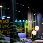 Black Lives Matter sign at Moxy Hotel on Lake Street in Uptown Minneapolis.