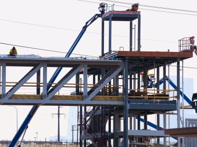 Steel Framing Rises at Bryn Mawr Station on the Southwest LRT Line
