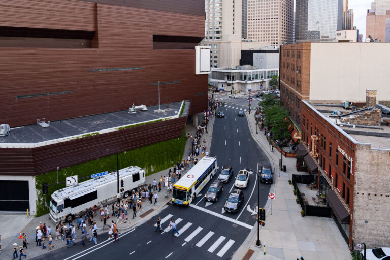 Crowd in line for Zach Bryan at Target Center in Minneapolis 2 Crowd outside the Target Center in downtown Minneapolis waiting to get into the arena for a Zach Bryan concert on August 10, 2023.