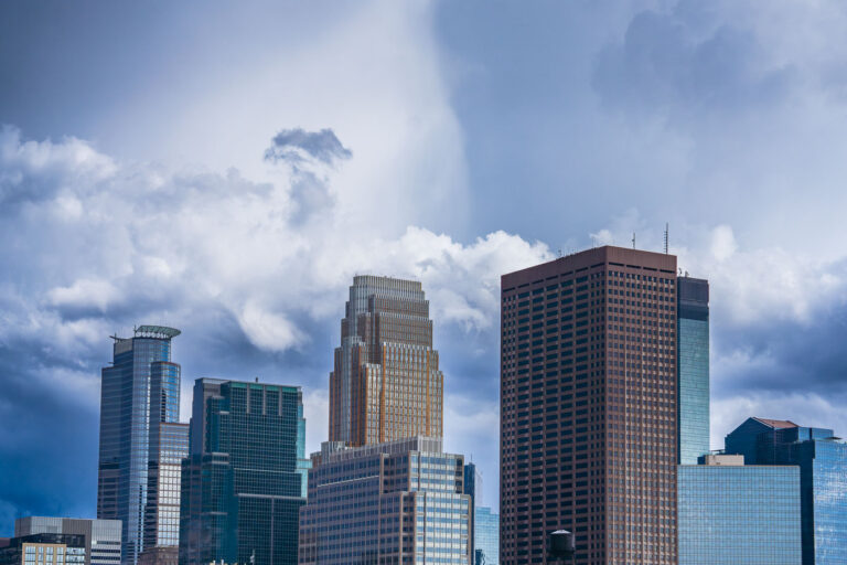 Funky clouds over Minneapolis 2 Caught some real funky clouds behind downtown Minneapolis.