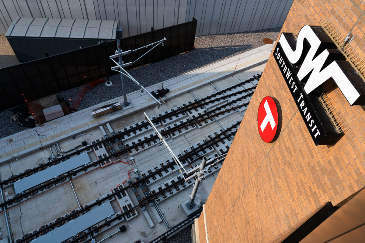 Southwest Station, Eden Prairie: LRT Tracks Under Construction