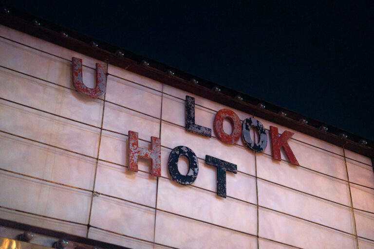 U LOOK HOT 1 "U LOOK HOT" on a marquee on Lyndale Avenue in Uptown Minneapolis on August 24, 2023.