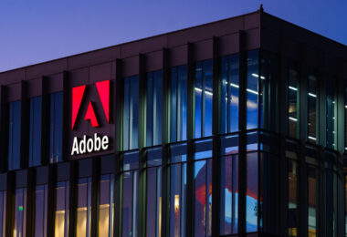 An Adobe sign on a building in Lehi, Utah.