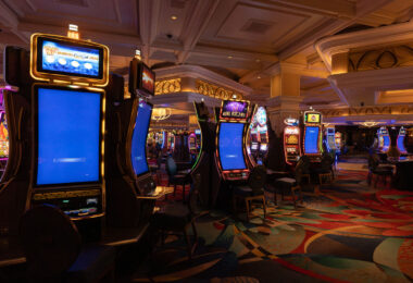 Slot machines at the Bellagio resort in Las Vegas with error messages on September 15th, 2023 following a ransomware attack that became public days prior.