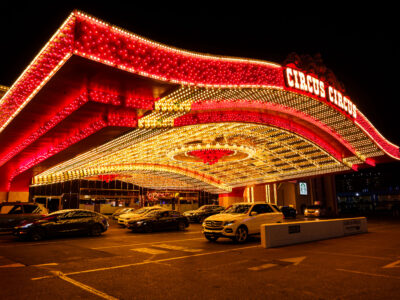 Circus Circus Hotel Illuminated Entrance, Las Vegas