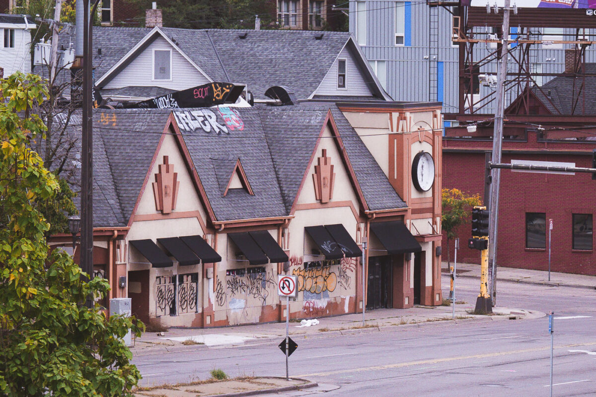 Graffiti on long vacant Minneapolis bar