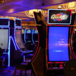 Slot machines at the Bellagio resort in Las Vegas with error messages on September 15th, 2023 following a ransomware attack that became public days prior.