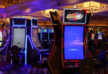 Slot machines at the Bellagio resort in Las Vegas with error messages on September 15th, 2023 following a ransomware attack that became public days prior.