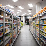 Inside a CVS store on the Las Vegas strip in September 2023. Product behind locked glass cabinets.