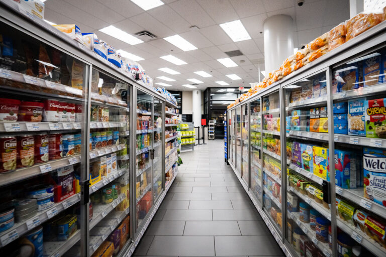 Food behind glass cases at CVS Las Vegas 3 Inside a CVS store on the Las Vegas strip in September 2023. Product behind locked glass cabinets.