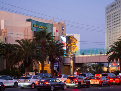 MGM Grand Lion and Traffic, Las Vegas Boulevard