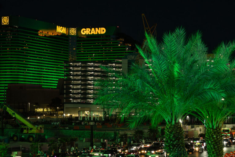 MGM Grand Lit Up in Las Vegas 4 MGM Grand Hotel and Casino in Las Vegas, Nevada.
