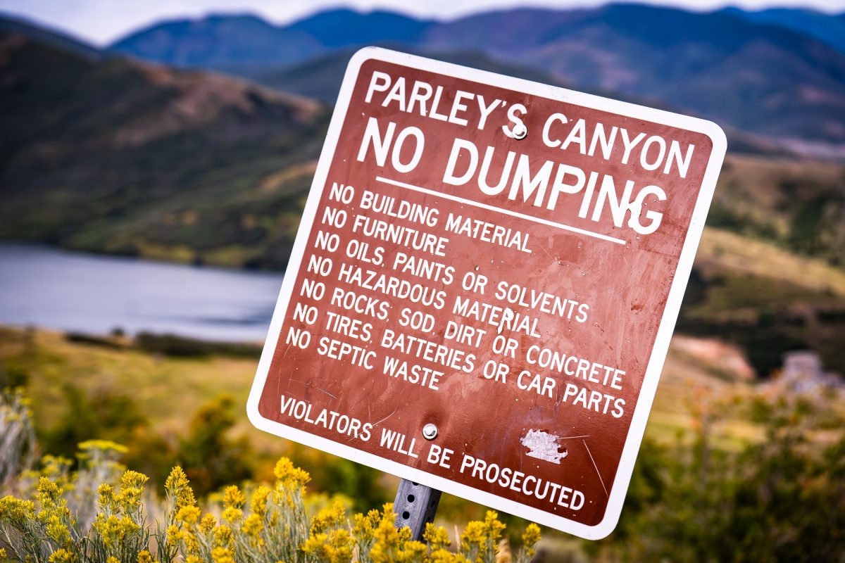 No Dumping Sign, Parley’s Canyon, Utah