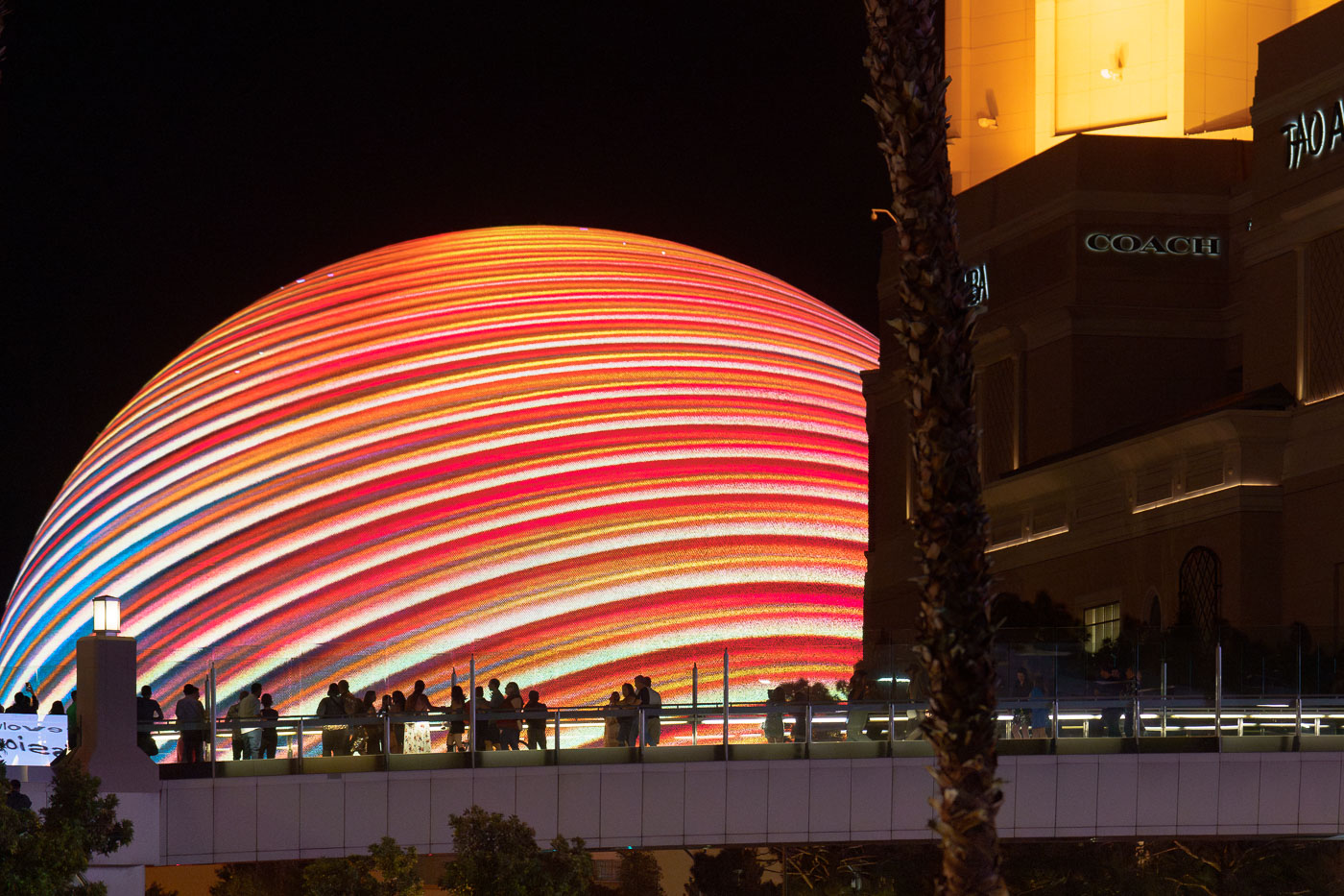 The Sphere and walkway in Las Vegas