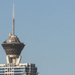 The STRAT hotel in Las Vegas, Nevada. Formerly known as The Stratosphere, it's the second tallest observation tower in the western hemisphere.