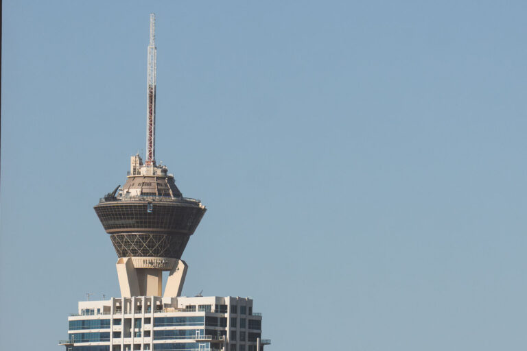 The STRAT Hotel in Las Vegas 7 The STRAT hotel in Las Vegas, Nevada. Formerly known as The Stratosphere, it's the second tallest observation tower in the western hemisphere.