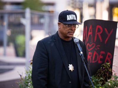 KG Wilson at Mary Moriarty Rally Outside Hennepin County Government Center
