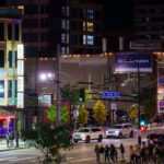 Nightclubs on Hennepin Avenue in Downtown Minneapolis. October 2023.