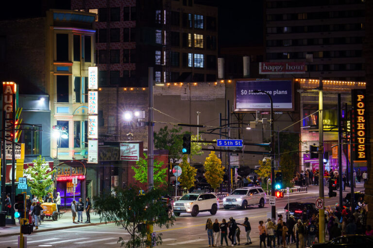 Minneapolis Nightclubs in October 2023 4 Nightclubs on Hennepin Avenue in Downtown Minneapolis. October 2023.