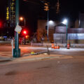 The remains of the former Minneapolis police 3rd precinct police station as seen in October 2023.