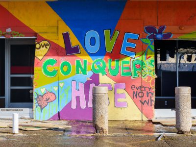 Minneapolis K-Mart Mural: Love Conquers Hate