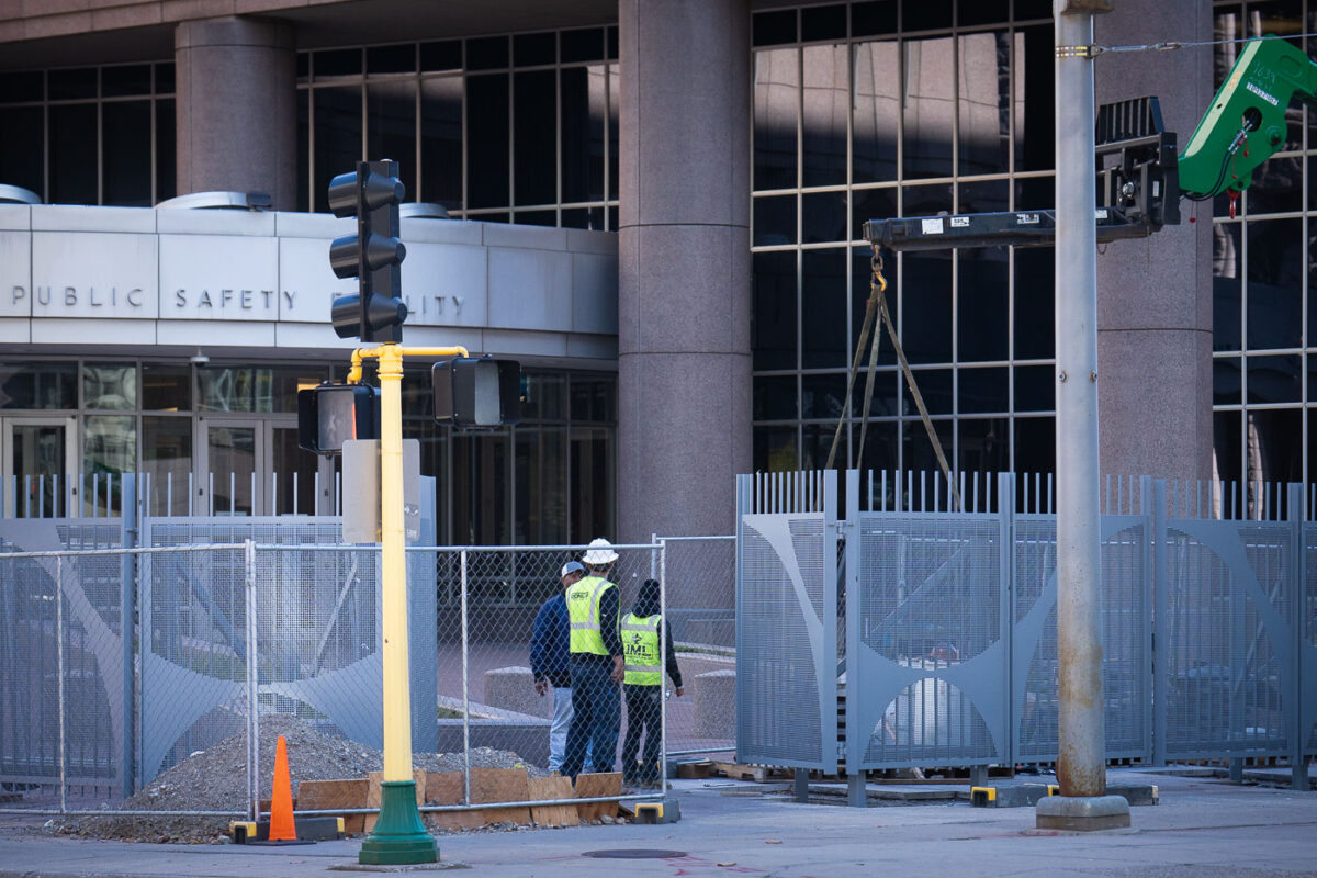 Crime victim and the families of held a rally at the gov center today. Sharing stories of frustration with the leniency and in some cases the lack of any charges by County Attorney Mary Moriarty. Across the street permanent fencing was being installed around the county jail.
