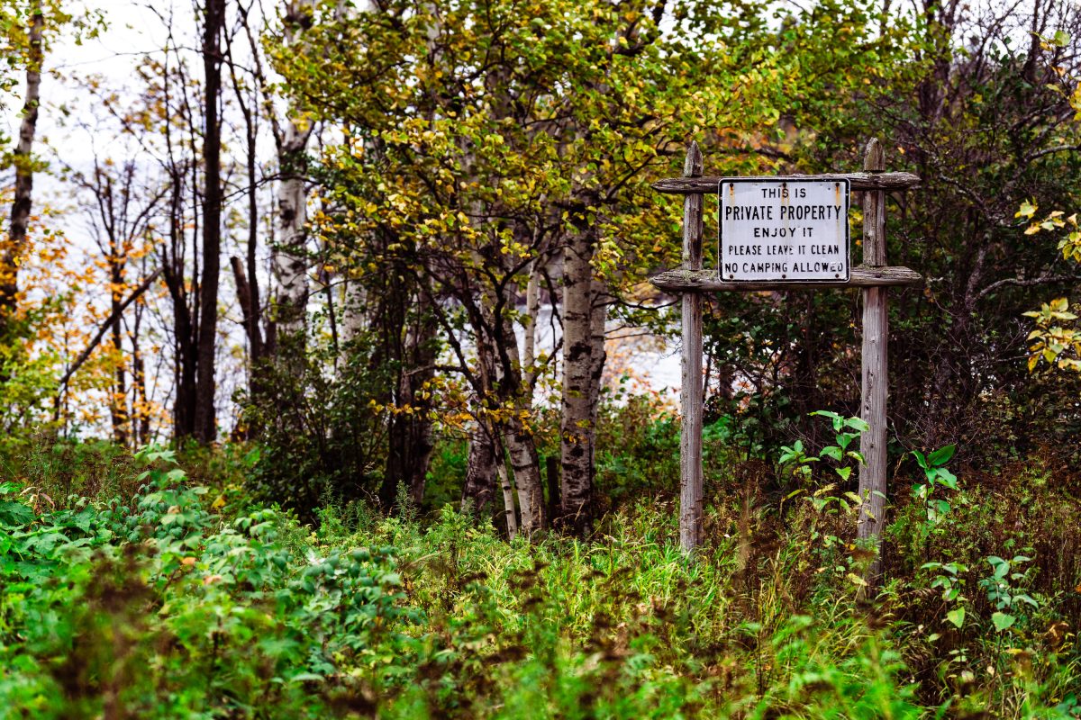 Private Property Hiking Sign, Beaver Bay, Minnesota