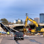 Long awaited demolition of the K-Mart on Nicollet Avenue in Minneapolis. The store was damaged during the 2020 Minneapolis Uprising and then used as a temporary post office for nearby posts offices that were burned down.