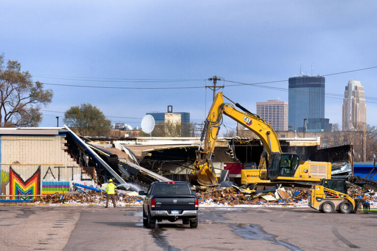 Demolition of the K-Mart 3 Long awaited demolition of the K-Mart on Nicollet Avenue in Minneapolis. The store was damaged during the 2020 Minneapolis Uprising and then used as a temporary post office for nearby posts offices that were burned down.