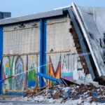 Long awaited demolition of the K-Mart on Nicollet Avenue in Minneapolis. The store was damaged during the 2020 Minneapolis Uprising and then used as a temporary post office for nearby posts offices that were burned down.