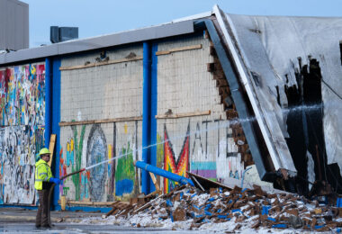 Long awaited demolition of the K-Mart on Nicollet Avenue in Minneapolis. The store was damaged during the 2020 Minneapolis Uprising and then used as a temporary post office for nearby posts offices that were burned down.