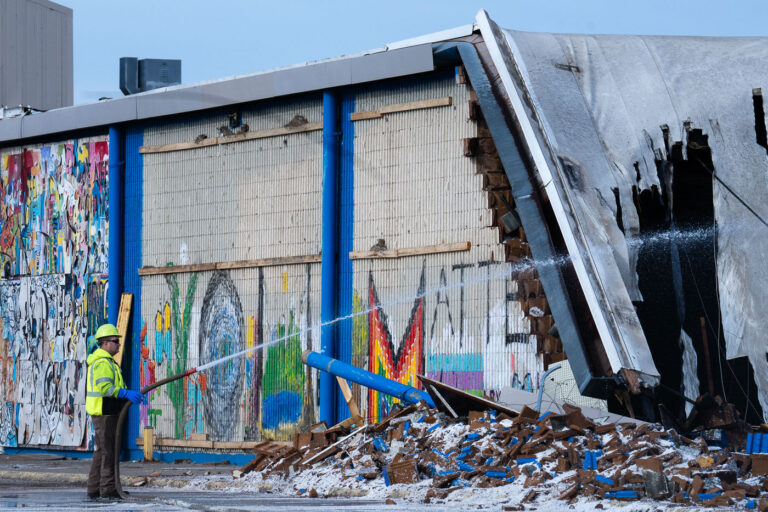 K-Mart Demolition, Minneapolis 2 Long awaited demolition of the K-Mart on Nicollet Avenue in Minneapolis. The store was damaged during the 2020 Minneapolis Uprising and then used as a temporary post office for nearby posts offices that were burned down.