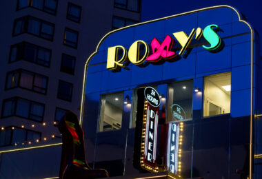 Roxy’s Cabaret on Nicollet Mall in Minneapolis above the The Nicollet Diner.