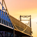 The Irene Hixon Whitney Bridge near downtown Minneapolis during a mid November sunset.