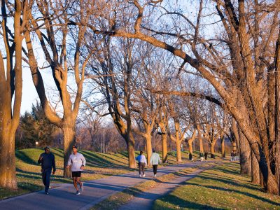 Joggers on Bde Maka Ska Path, Minneapolis, November 2023