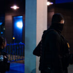 Minneapolis police and private security outside Rumba Nightclub in Uptown Minneapolis.