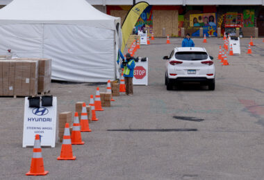Hyundai auto theft mobile clinic holding "mobile clinics" in Minneapolis on November 10th, 2022 to provide steering wheel locks and "anti-theft software" to owners of affected vehicles the company has manufactured.
