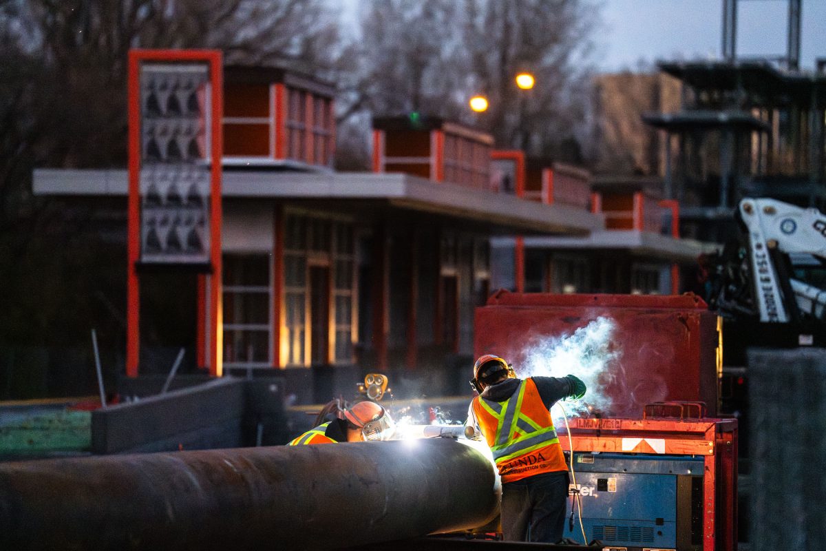 Welders at Night, Southwest LRT Green Line Extension Construction