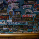 Dollar bills taped to the walls at Cuzzy's Bar in downtown Minneapolis.