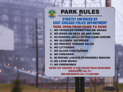 East Chicago Park Rules Sign in Marktown
