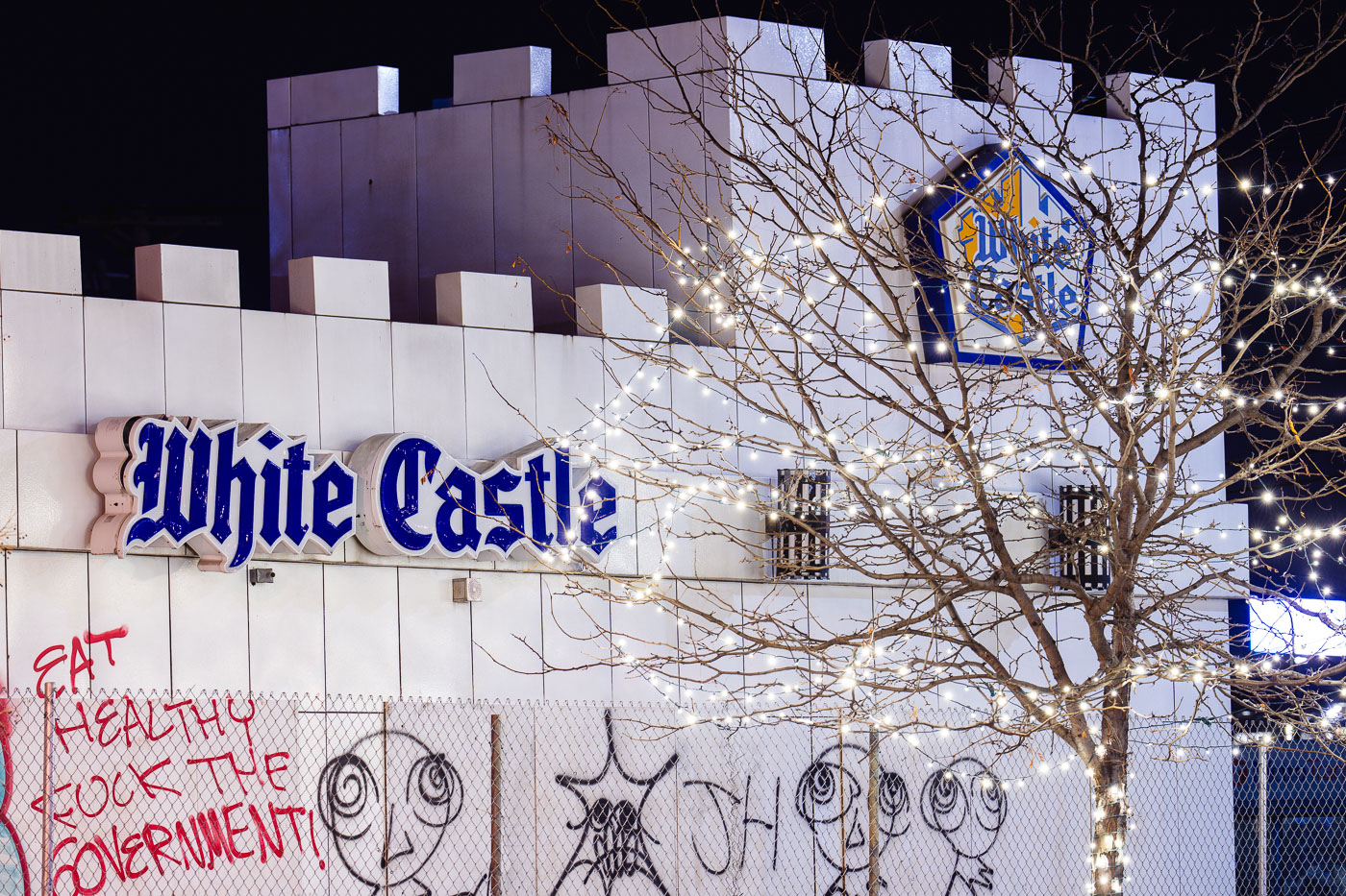 Eat Healthy Fuck The Government graffiti on White Castle