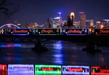 Canadian Pacific Kansas City Holiday Train in Minneapolis on December 11, 2023. The rail company says they’ve raised more than $22.5 million dollars and 5 million pounds of food for local food banks since the tradition began 25 years ago.