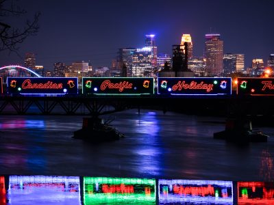 CPKS Holiday Train over Mississippi River, Minneapolis