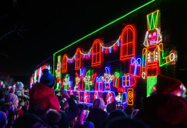 Canadian Pacific Kansas City Holiday Train in St. Louis Park, Minnesota on December 11, 2023. The rail company says they’ve raised more than $22.5 million dollars and 5 million pounds of food for local food banks since the tradition began 25 years ago.