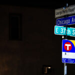 Street signs at George Floyd Square in Minneapolis.